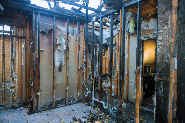 Professional Fire Damage Restoration technician working in Rockport, TX
